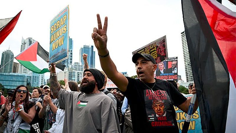 Diez detenidos en S&iacute;dney durante una protesta contra empresas israel&iacute;es en expo de defensa