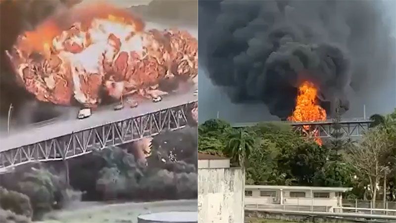 Explosi&oacute;n e incendio debajo de un puente causa caos en Panam&aacute;