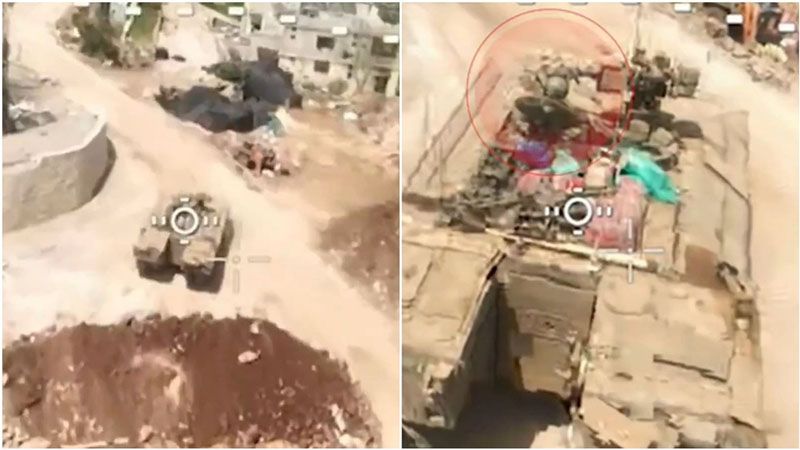 El momento en que un dron de Hezbol&aacute; impacta un tanque israel&iacute; (video)