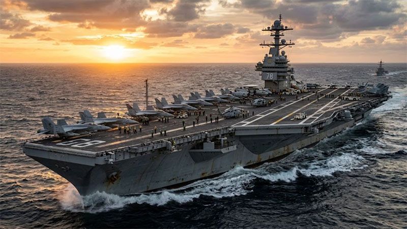 El portaviones USS Gerald Ford regresa a EEUU tras once meses en alta mar
