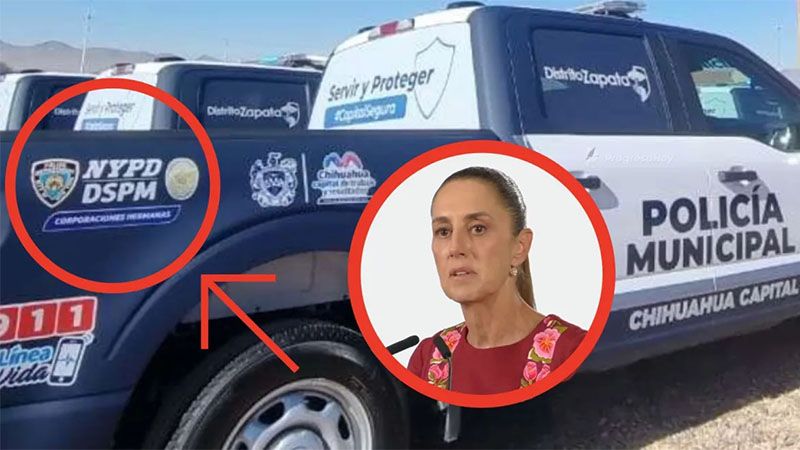 Sheinbaum critica patrullas con logos de Nueva York en Chihuahua