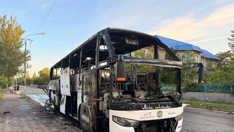 Dron ucraniano ataca un autob&uacute;s de pasajeros en Rusia y mata a 8 personas