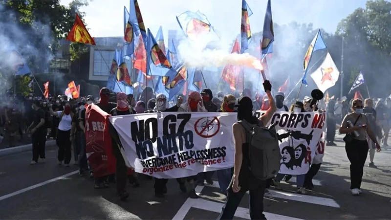 Fuertes disturbios en una protesta en Ginebra contra la cumbre del G7 en Francia