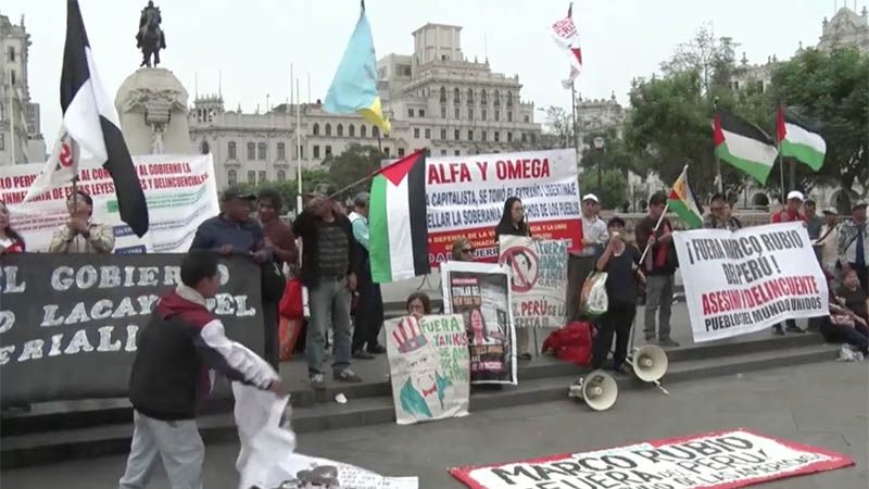 Protestan en Per&uacute; contra la visita de Marco Rubio: &ldquo;Fuera yanquis&rdquo;